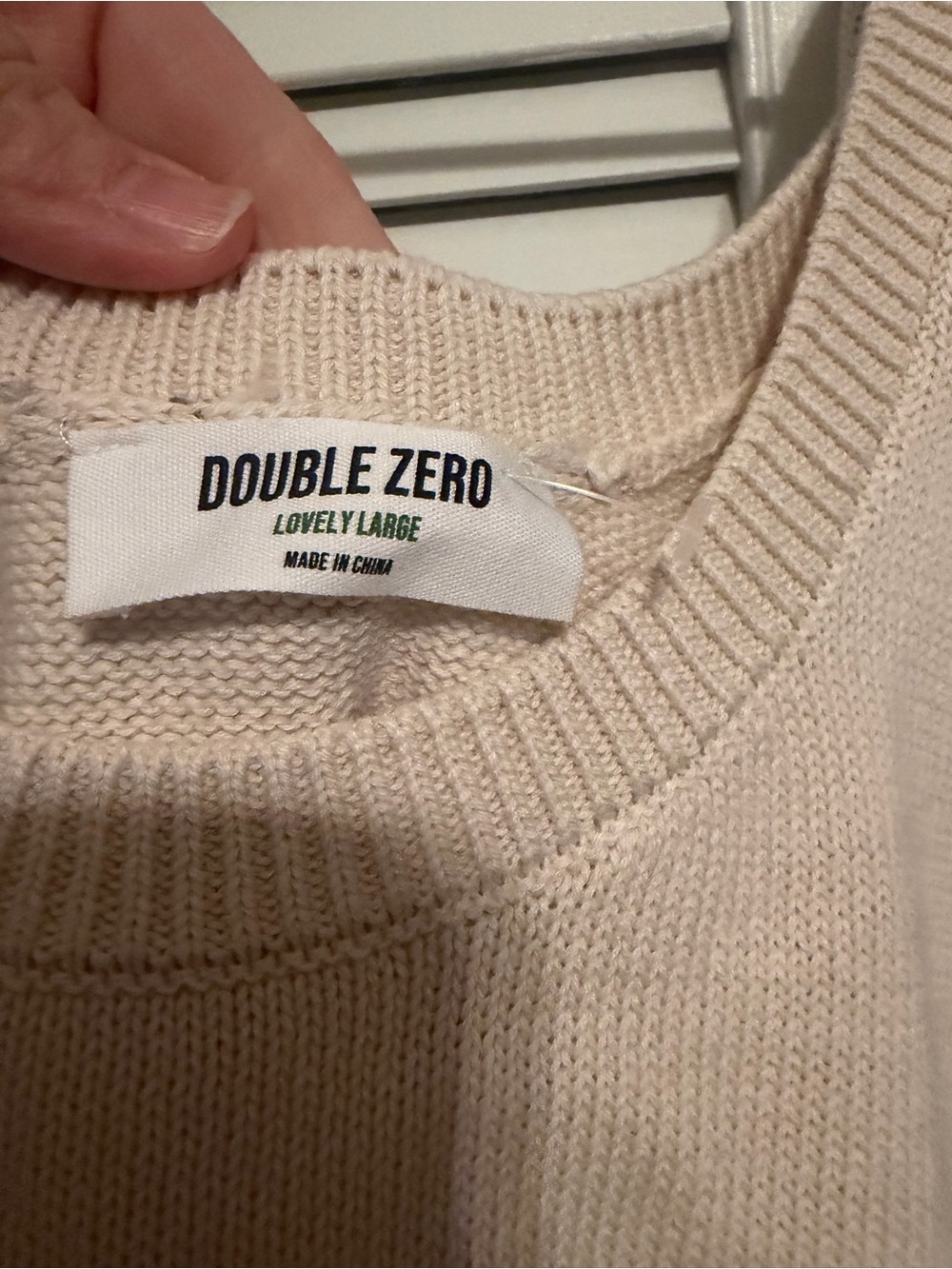 Double Zero Cream Ribbed Knit Tank - Picture 2 of 3